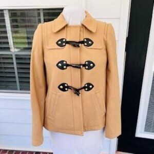 Juicy Couture Wool Tan Duffle Coat Women's XS Studded